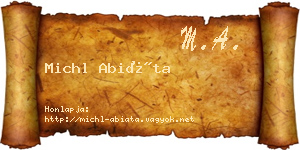 Michl Abiáta névjegykártya
